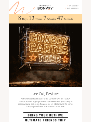 Gaylord Hotels - Last Chance to Enter the COWBOY CARTER TOUR Sweepstakes 🤠