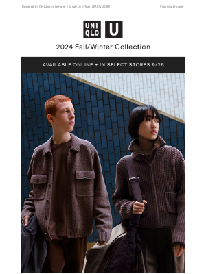 UNIQLO - Arriving 9/26: Uniqlo U 2024 Fall/Winter