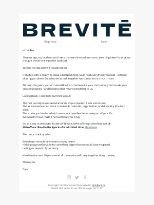 Brevitē - 10 years ago, we had no idea this would happen