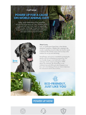 myCharge - Charge Up for World Animal Day! 🐾