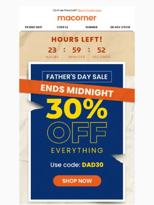 Macorner - Don’t miss 30% off sitewide for Father’s Day, Donald!