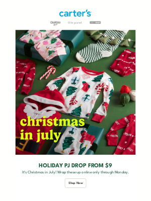 Carter's - Final day ⏰ NEW holiday PJs from $9 ❤️‍🔥💚🎁🎅