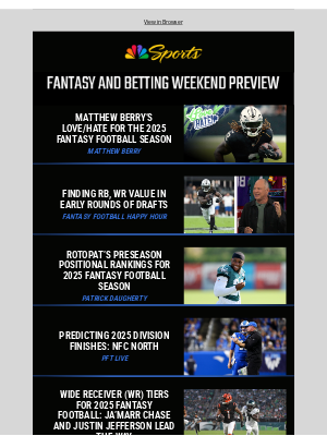 NBC Sports - Featuring Matthew Berry's Final Love/Hate Article - EVER