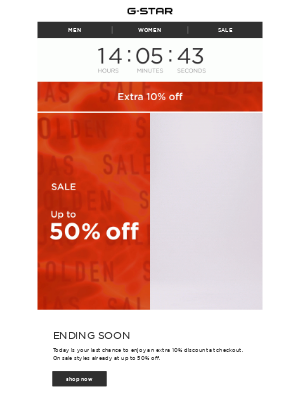 G-Star RAW - Last Day: Extra 10% Off