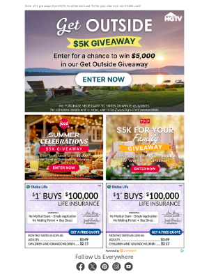 Travel Channel - $5,000 Cash Giveaways: Enter Daily for Your Chance to Win!