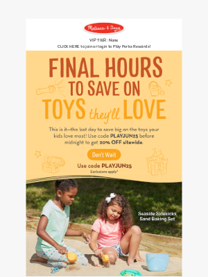 Melissa & Doug LLC - Last Chance: Save 20% Ends Tonight