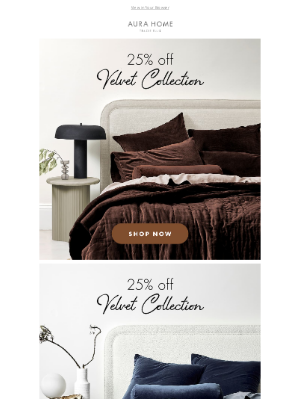 Aurahome (Australia) - 🔥 Final Hours: Velvet Cushions & Coverlets 25% Off 💸