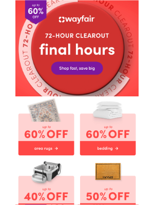 Wayfair - ❗ Up to 60% OFF ❗ HOURS LEFT ❗