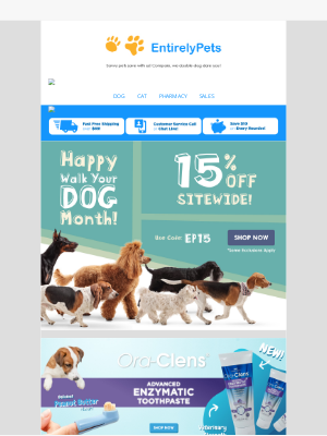 EntirelyPets - 🐾 Get Those Dogs A'Walkin! For Walk Your Dog Month!