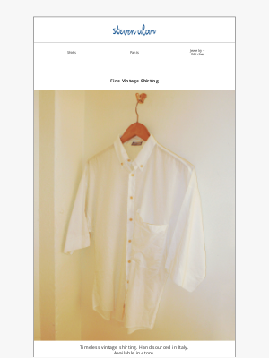 Steven Alan - Vintage, Sourced in Italy.