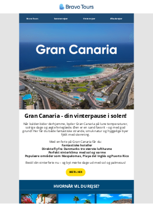 Bravo Tours - Vinterens populære rejsemål – Gran Canaria venter!