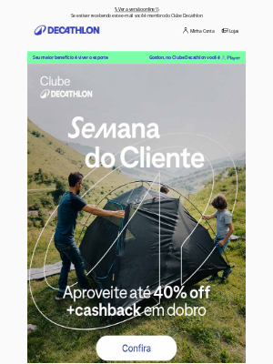 Decathlon (Brazil) - Clube com até 40% OFF + cashback