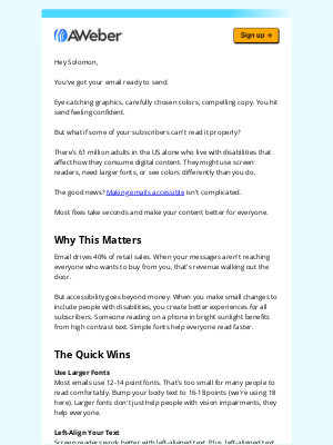 AWeber - Make your emails readable for everyone