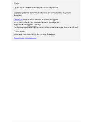 Bouygues Telecom (France) - Un nouveau contenu a été publié sur le site www.bouygues.com