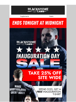 Blackstone Labs - [ENDS TONIGHT] 🇺🇸 25% Off Inauguration Day Sale