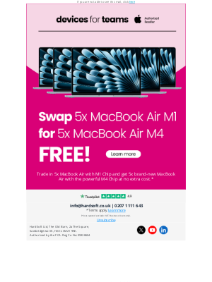 HardSoft (United Kingdom) - Upgrade for Free! Swap your MacBook M1 for a MacBook M4 today!