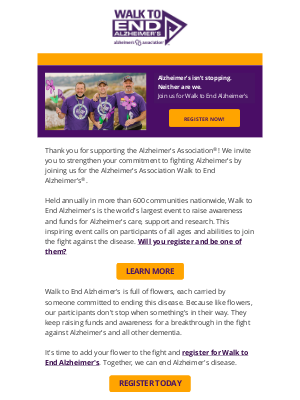 Alzheimer’s Association - Special Invitation: Walk to End Alzheimer's