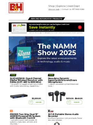 B&H Photo Video - New from NAMM! Gear from Shure, Mackie, JBL + New Panasonic Camcorders & More!