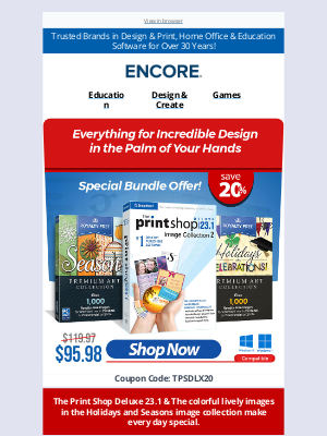 Broderbund - The Print Shop 23.1 Special Bundle Offer! - Save 20%