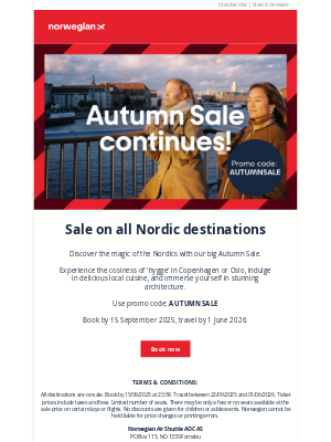 Norwegian Air Shuttle - 🍁 Our Autumn Sale continues!