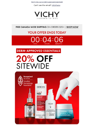 Vichy(Canada) - 🚨 Final Hours: Your 20% Off Ends Tonight, Jamie!