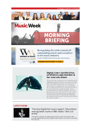 Music Week - Digital cover: Cynthia Erivo on Wicked, superstardom & her new solo album