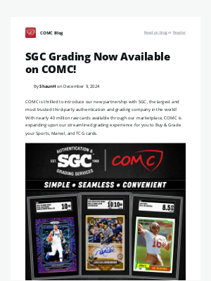 COMC - SGC Grading Now Available on COMC!