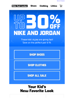 Kids Foot Locker - Starting Now: Up to 30% off Nike & Jordan 👟🧢💰