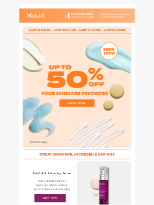 Murad - Last chance. Up to 50% off winter sale. New formulas added