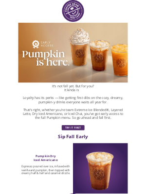 The Coffee Bean and Tea Leaf - You + Pumpkin = meant to be 🎃