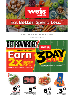 Weis Markets - DAVID, Earn Double Points This Weekend!