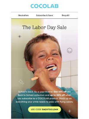 15% OFF Labor Day Sale