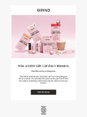 Grind (United Kingdom) - WIN A £200 GIFT CARD