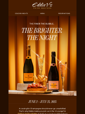 Eddie V's Prime Seafood - Summer calls for Veuve Clicquot 🍾