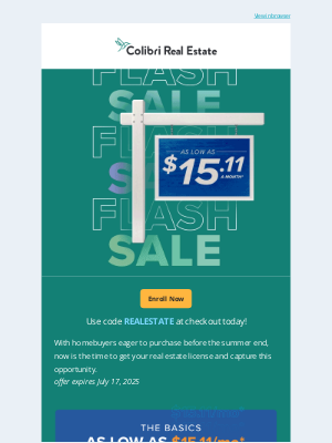Colibri Real Estate School - 🚨 Flash Sale! You could get licensed before the rush