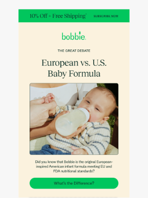 Bobbie - European vs. U.S. baby formula 🇪🇺 🇺🇸