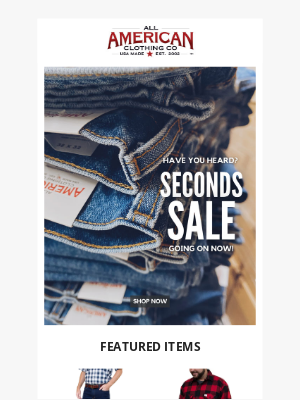 allamericanclothing - Seconds Sale Items Going Fast! 🇺🇸