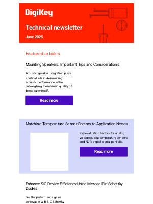 Digi-Key Electronics - Speaker tips, temperature sensors, and SiC efficiency
