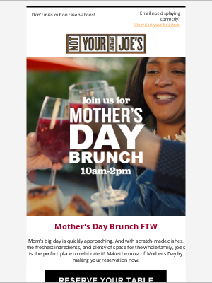 Not Your Average Joe’s - A Brunch Mom Will ❤️