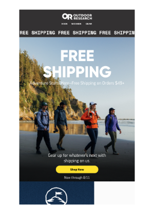 Outdoor Research - Free Shipping Starts NOW
