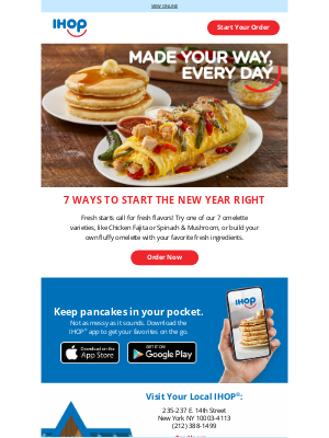 IHOP - Kick Off the New Year with IHOP's Delicious Omelettes!