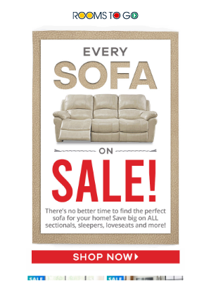 Rooms To Go - Don't wait to find your new perfect sofa!