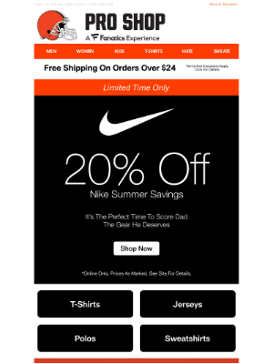 Cleveland Browns - It's Here! 20% Off Nike Starts Now!