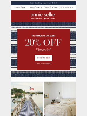 Annie Selke - Your Long Weekend Just Got Better — 20% Off Sitewide*