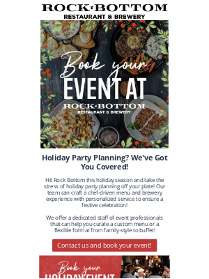 Rock Bottom Restaurant & Brewery - 🎊Celebrate Together! Host your Holiday Event with Us!🎊