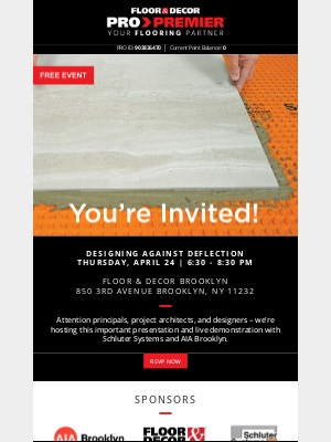 Floor and Decor Pro - You’re invited to an exclusive event with AIA Brooklyn.