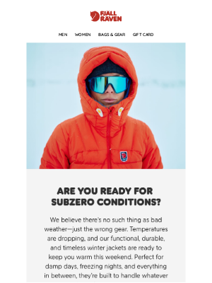 Fjällräven - When temperatures drop, we've got your back.