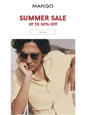 MANGO  - Up to 50% off. The Sale is starting! 🎉