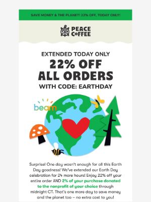 Peace Coffee - 🌎We’ve extended our Earth Day savings!🌎