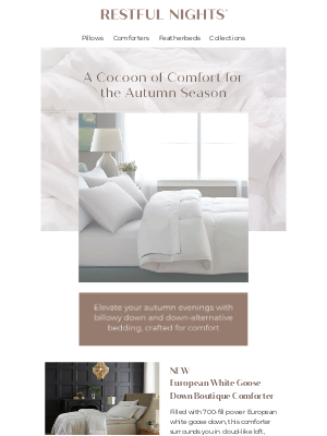 Pacific Coast Bedding - Embrace The Season with Down & Down Alternative Comfort